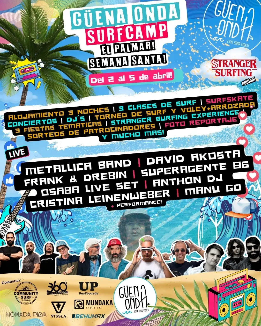 Campamentos de surf en El Palmar con Güena Onda